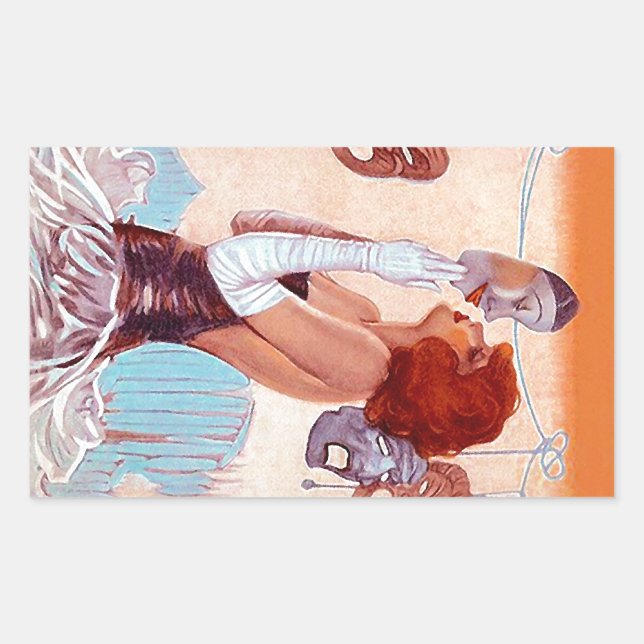 Rectangular Drama pegatina en ascenso Estrella teatral actuand (Anverso)