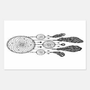 Rectangular Dreamcatcher - pegatina (blanco)