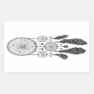 Rectangular Dreamcatcher - Pegatina (Blanco)