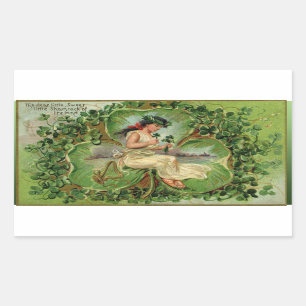 Rectangular Dulce Pegatina de Shamrock