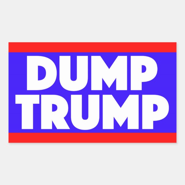 Rectangular Dump Trump Pegatina (Anverso)