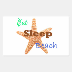 Rectangular Eat Sleep Beach - Pegatina Rectangle