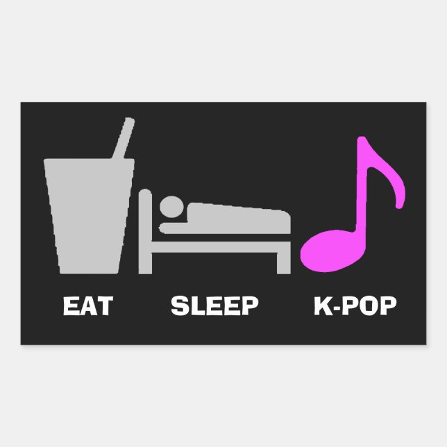 Rectangular Eat Sleep Kpop Pegatina (Anverso)