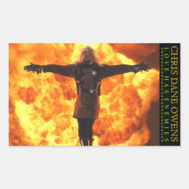 Rectangular El amor tiene enemigos - Pegatina FLAME (Anverso)