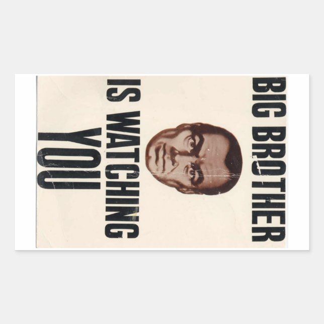 Rectangular El Gran Hermano está mirando al Pegatina (Anverso)