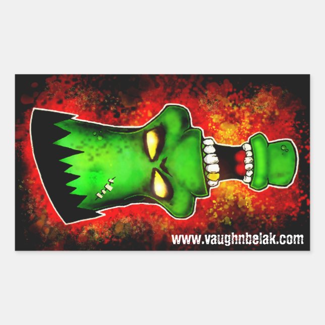 Rectangular El monstruo pegatina de Frankenstein (Anverso)