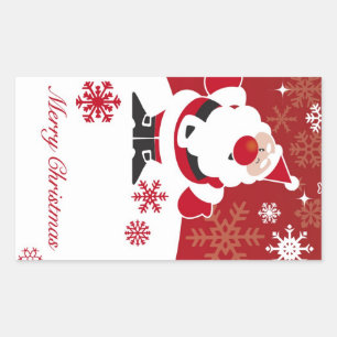 Rectangular El navidad modificó al pegatina del regalo para