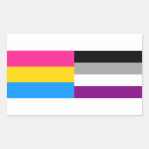 Rectangular El orgullo Pansexual/asexual señala al pegatina