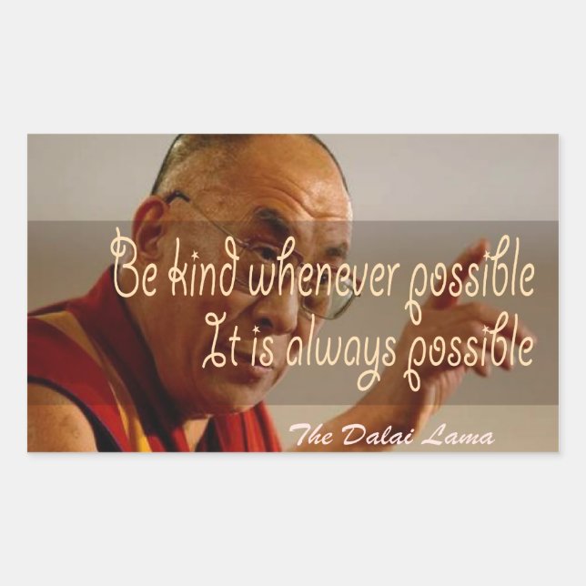 Rectangular El Pegatina Dalai Lama (Anverso)