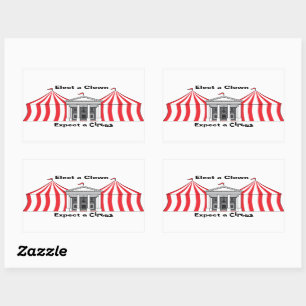 Rectangular Elige un payaso, espera un pegatina de circo