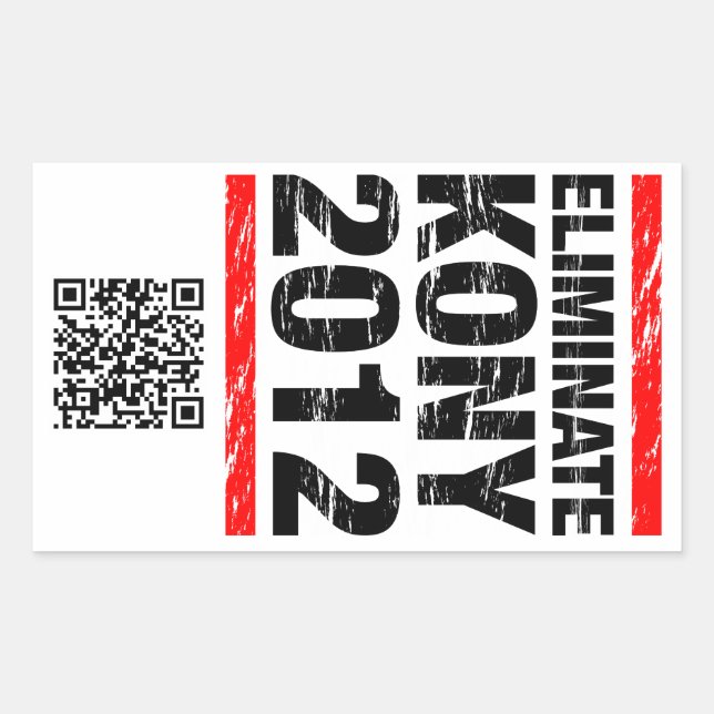 Rectangular Eliminar el Pegatina de Kony 2012 (Anverso)