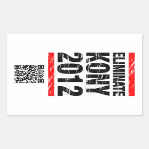Rectangular Elimine al pegatina 2012 de Kony