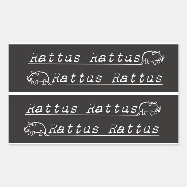 Rectangular Emblema de la bicicleta rata, calcomanía, pegatina (Anverso)