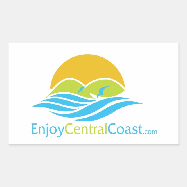 Rectangular EnjoyCentralCoast.com pegatina (Anverso)