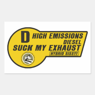 Rectangular Envase diesel SUV Pegatina (amarillo) 4