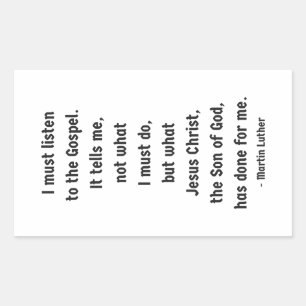 Rectangular Escuche al Pegatina del Rectángulo del Evangelio