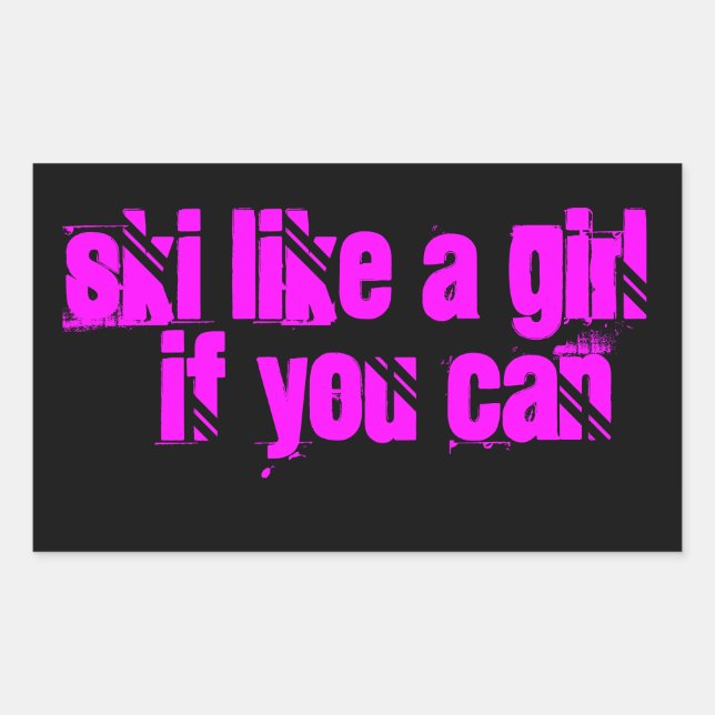 Rectangular esquiar como un pegatina chica (Anverso)