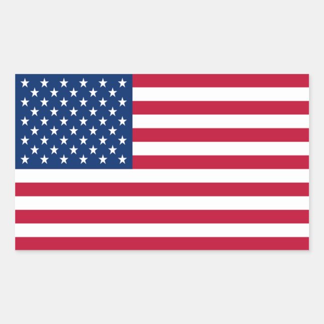Rectangular Estados Unidos de América Pegatina del pabellón de (Anverso)