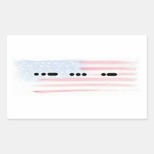 Rectangular Estados Unidos en código Morse con Pegatina de ba