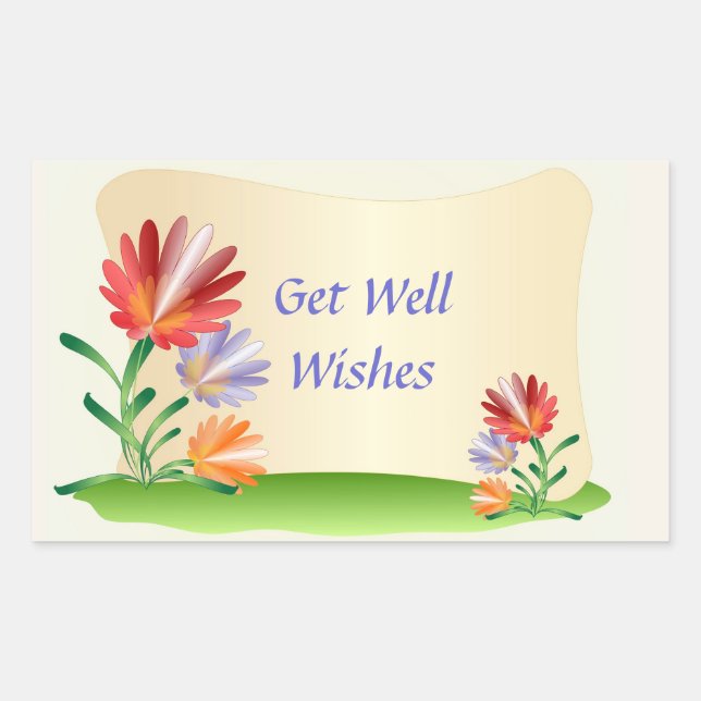 Rectangular Fabulous Flowers Pegatina (Anverso)