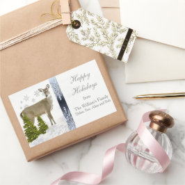 Rectangular Felices Fiestas Pegatina de Saludo Personalizada
