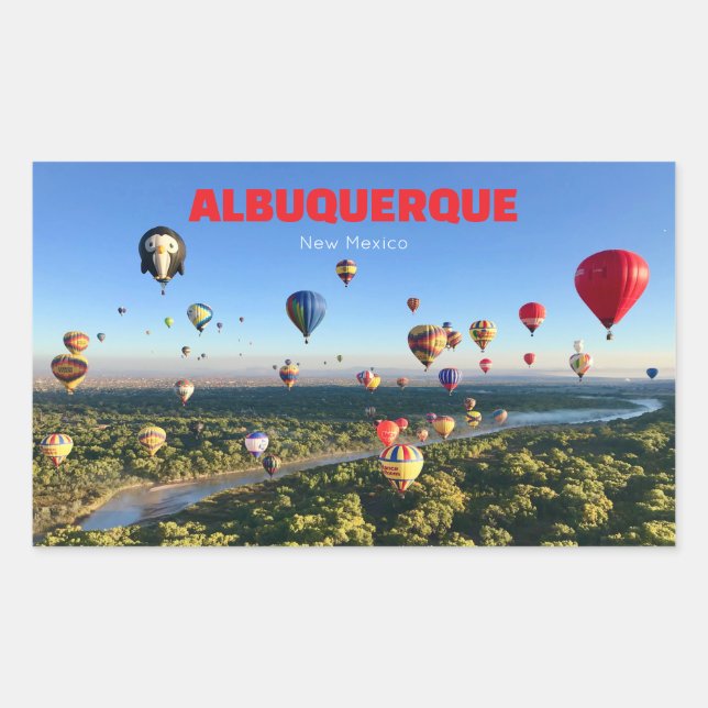 Rectangular Festival de globos Pegatina de Nuevo México (Anverso)