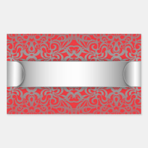 Rectangular Fondo abstracto floral del pegatina