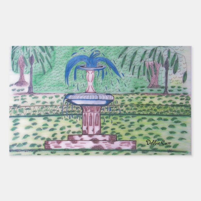 Rectangular Forsyth Park-rectángle pegatina (Anverso)