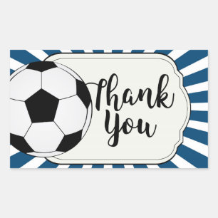 Rectangular Fútbol, fútbol Gracias Pegatina