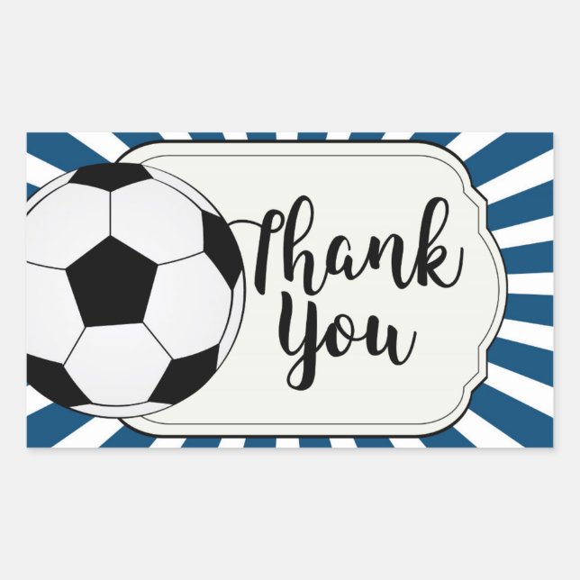Rectangular Fútbol, fútbol Gracias Pegatina (Anverso)
