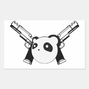 Rectangular Gangster Panda Pegatina