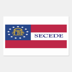 Rectangular Georgia Secede al pegatina