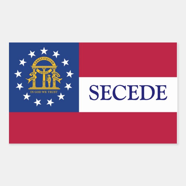 Rectangular Georgia Secede pegatina (Anverso)
