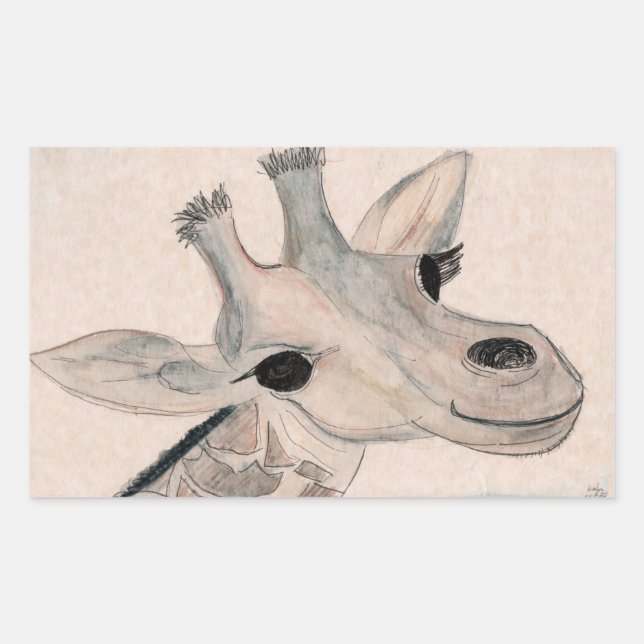 Rectangular Giraffe pegatina (Anverso)