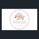 Rectangular Gracias pegatina<br><div class="desc">Pegatinas Rectangle</div>