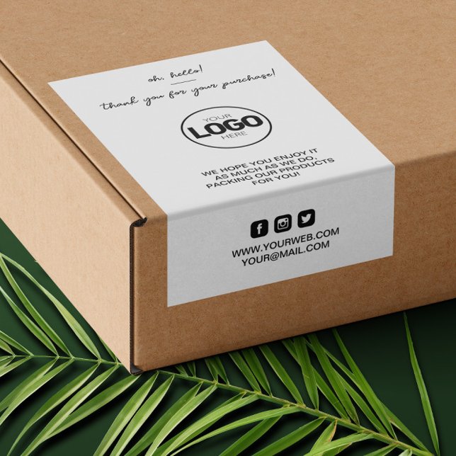 Rectangular Gracias Pegatina de envío de moda de empaquetado d (Subido por el creador)