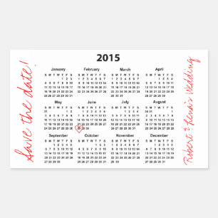 Rectangular Guardar el Pegatina personalizado del calendario 2