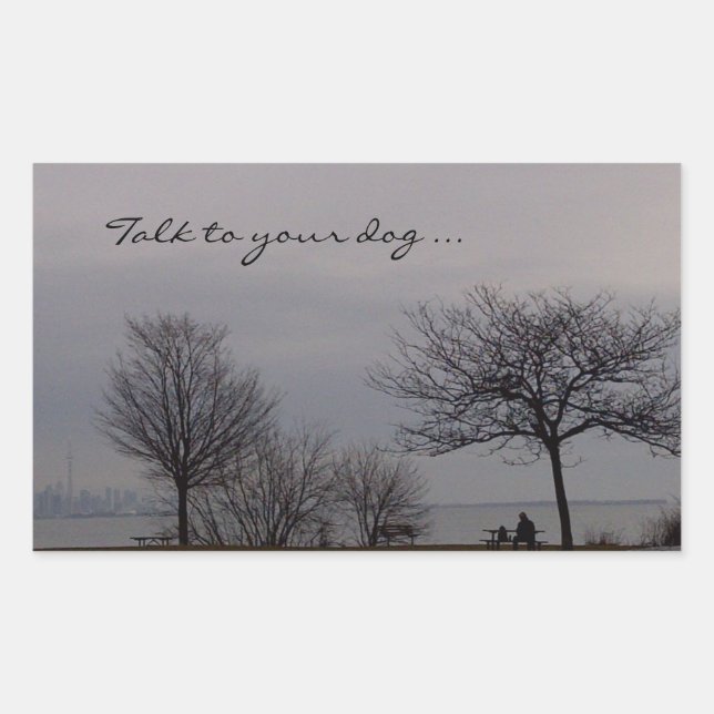 Rectangular Hable con su Pegatina de perro por RoseWrites (Anverso)