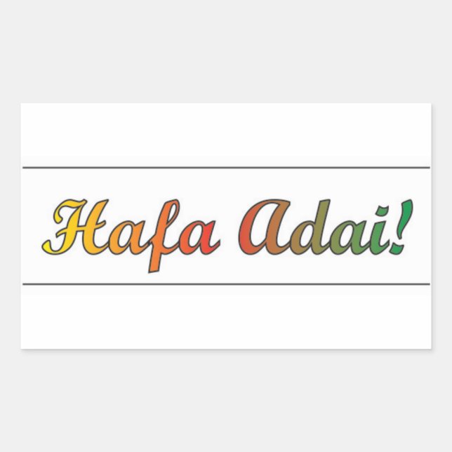 Rectangular Hafa Adai pegatina (Anverso)