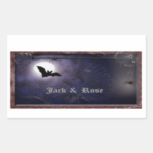 Rectangular Halloween/pequeña plantilla gótica del pegatina