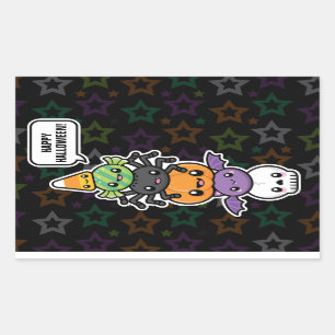 Rectangular Halloween trata al pegatina
