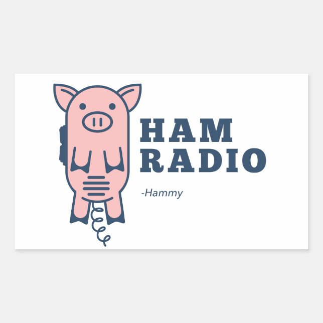 Rectangular Hammy, Pegatina de Ham Radio (Anverso)