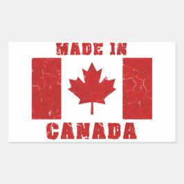 Rectangular Hecho en Canadá pegatina