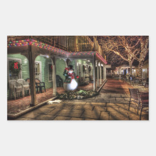Rectangular Hermosa Pegatina de escena de Navidades nocturnos 