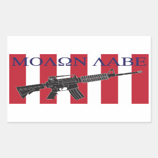 Rectangular Hijos de Molon Labe del pegatina de la libertad