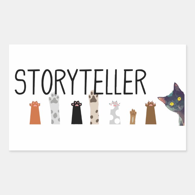 Rectangular Historias en el trabajo - pegatina del escritor (Anverso)