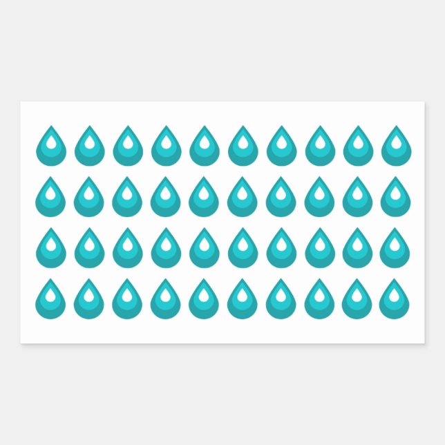 Rectangular Hoja de Pegatina del diario de agua para caídas (Anverso)