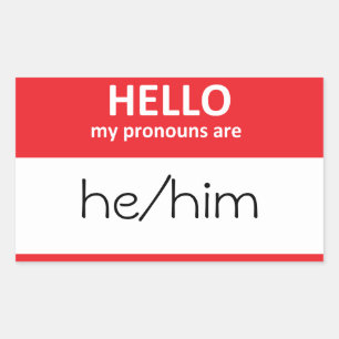 Rectangular HOLA mis pronombres son su Pegatina