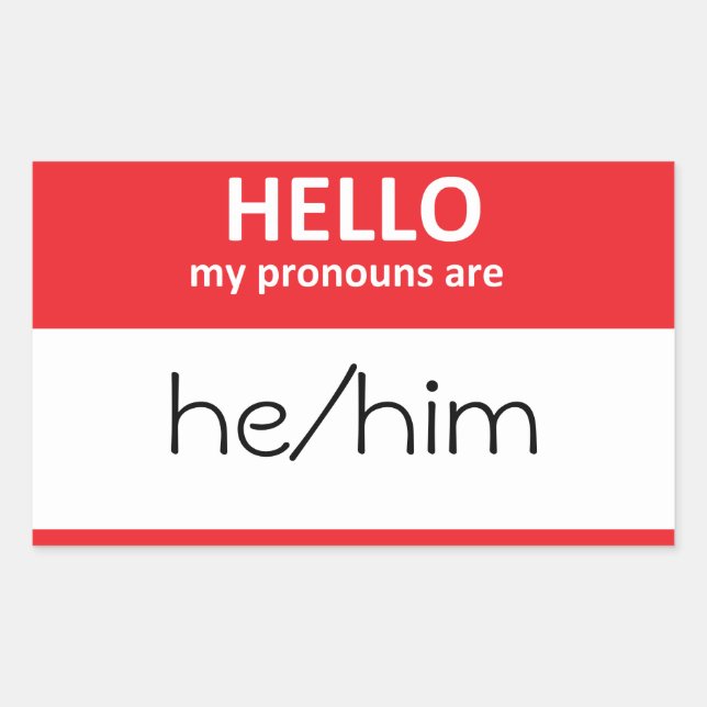 Rectangular HOLA mis pronombres son su Pegatina (Anverso)
