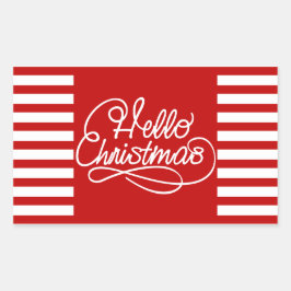 Rectangular Hola Navidades Pegatina de vacaciones